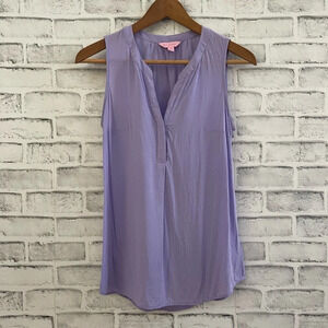 Lilly Pulitzer 100% rayon light purple sleeveless v-neck top size XS